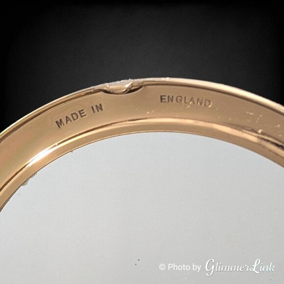 Vintage 1950 Stratton Crinoline Lady Garden Scene Gold Tone Compact - Picture 9 of 10